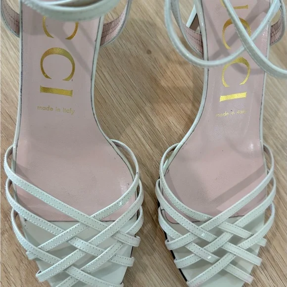 Authentic Gucci Leather Sandals Ivory Size 38 8 Women - Picture 11 of 12